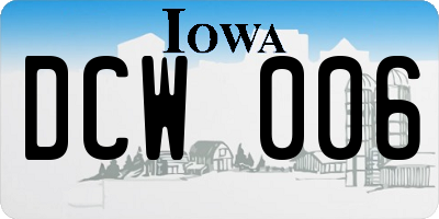 IA license plate DCW006