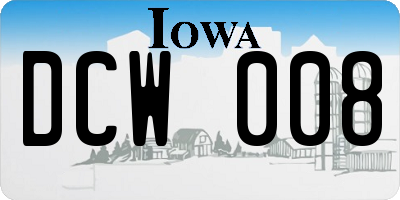 IA license plate DCW008