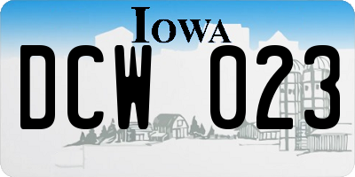 IA license plate DCW023