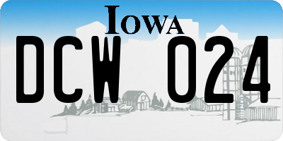 IA license plate DCW024