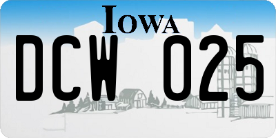 IA license plate DCW025