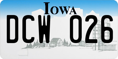 IA license plate DCW026