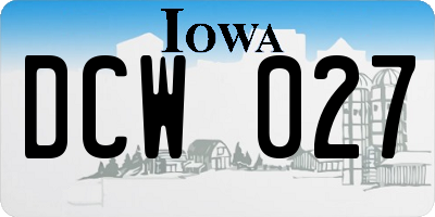 IA license plate DCW027