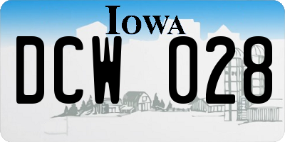 IA license plate DCW028
