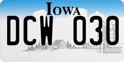 IA license plate DCW030
