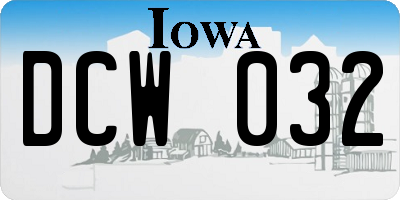 IA license plate DCW032