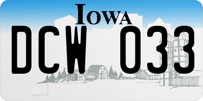 IA license plate DCW033