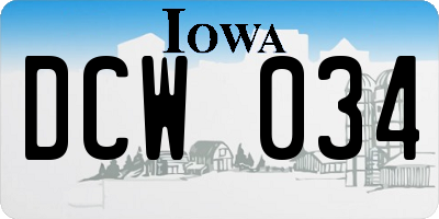 IA license plate DCW034