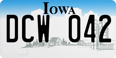 IA license plate DCW042