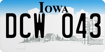 IA license plate DCW043