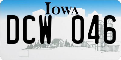 IA license plate DCW046