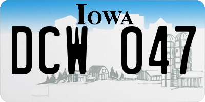 IA license plate DCW047