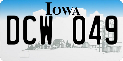 IA license plate DCW049