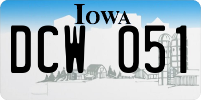 IA license plate DCW051