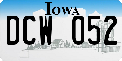 IA license plate DCW052