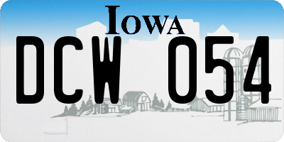 IA license plate DCW054