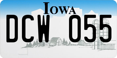 IA license plate DCW055