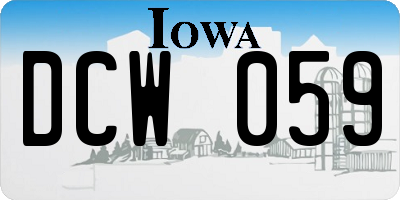 IA license plate DCW059
