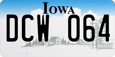 IA license plate DCW064