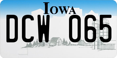 IA license plate DCW065