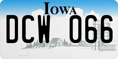 IA license plate DCW066