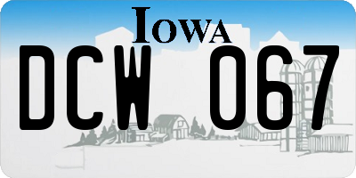 IA license plate DCW067