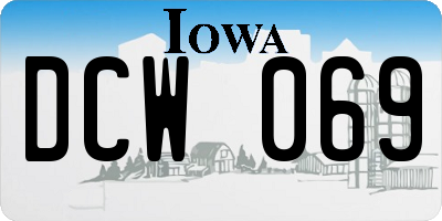 IA license plate DCW069