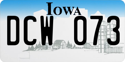 IA license plate DCW073