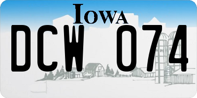 IA license plate DCW074