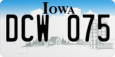 IA license plate DCW075