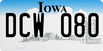 IA license plate DCW080