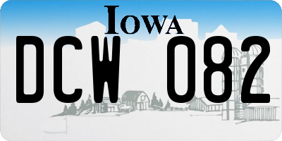 IA license plate DCW082
