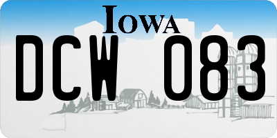 IA license plate DCW083