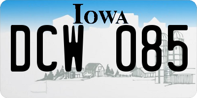 IA license plate DCW085