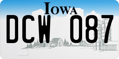 IA license plate DCW087