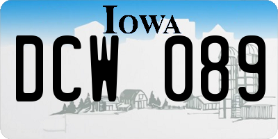 IA license plate DCW089