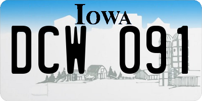 IA license plate DCW091