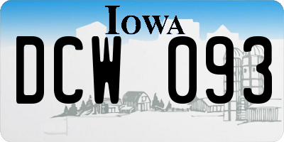 IA license plate DCW093