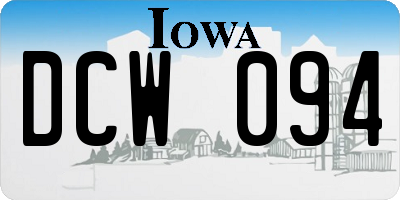 IA license plate DCW094
