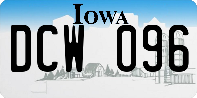 IA license plate DCW096