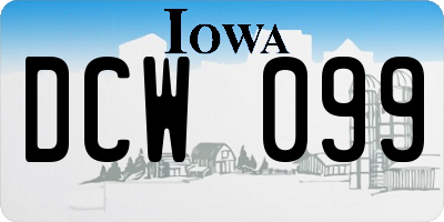 IA license plate DCW099