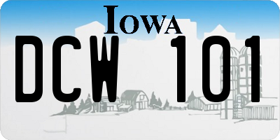 IA license plate DCW101