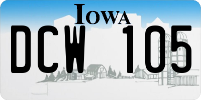 IA license plate DCW105