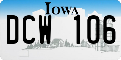 IA license plate DCW106