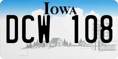 IA license plate DCW108