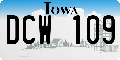 IA license plate DCW109