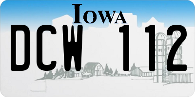 IA license plate DCW112