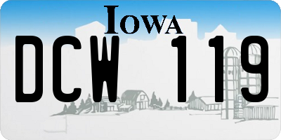 IA license plate DCW119