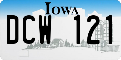 IA license plate DCW121