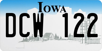 IA license plate DCW122